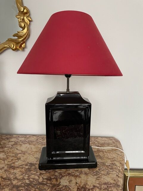Vintage black ceramic lamp base 1980