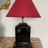 Vintage black ceramic lamp base 1980