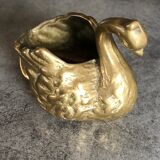 Old zoomorphic pocket tray in bronze, in the shape of a swan