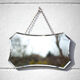 Vintage wall mirror with beveled chain