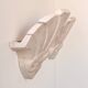 Pair of vintage geometric wall sconces in plaster, France, 1960.
