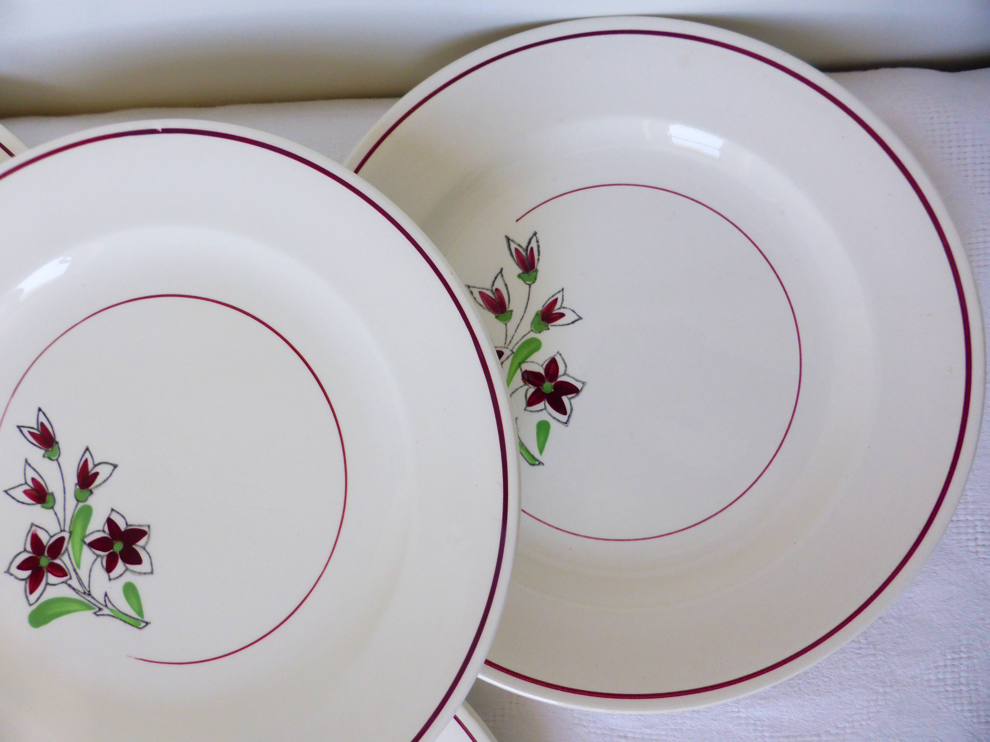 4 vintage flat plates from the Salins factory 210638