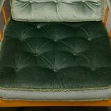Fauteuils Skrindan en hêtre et velours vert, par Kerstin Hörlin-Homquist, Suède