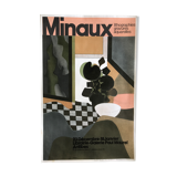 Original poster signed and dedicated by André MINAUX, Galerie Paul Maurel, 1974 Mourlot