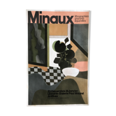 Affiche originale signée et dédicacée d'andré minaux, galerie paul maurel, 1974 mourlot