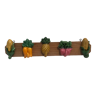 Wooden tea towel holder and ceramic fruits and vegetables