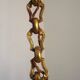 Large Heavy French Art Nouveau 6-Light Brass & Crystal Cage Chandelier