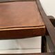 Colonial armchair in teak and leather