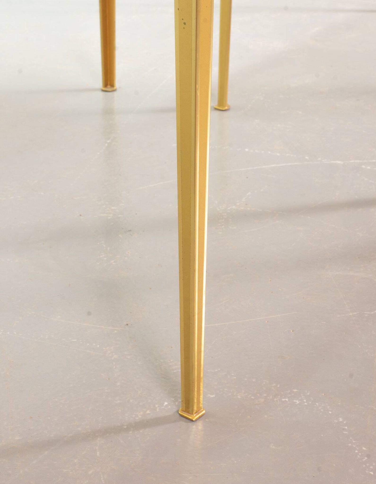 Solid Brass Side Tables with Smokey Glass Top by Vereinigte Werkstatten 70s