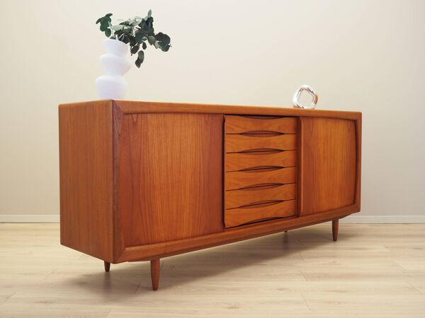 Buffet en teck, design danois, années 1970, fabricant : Dyrlund