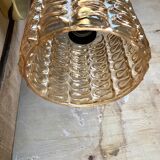 Brass and striated glass wall lamp