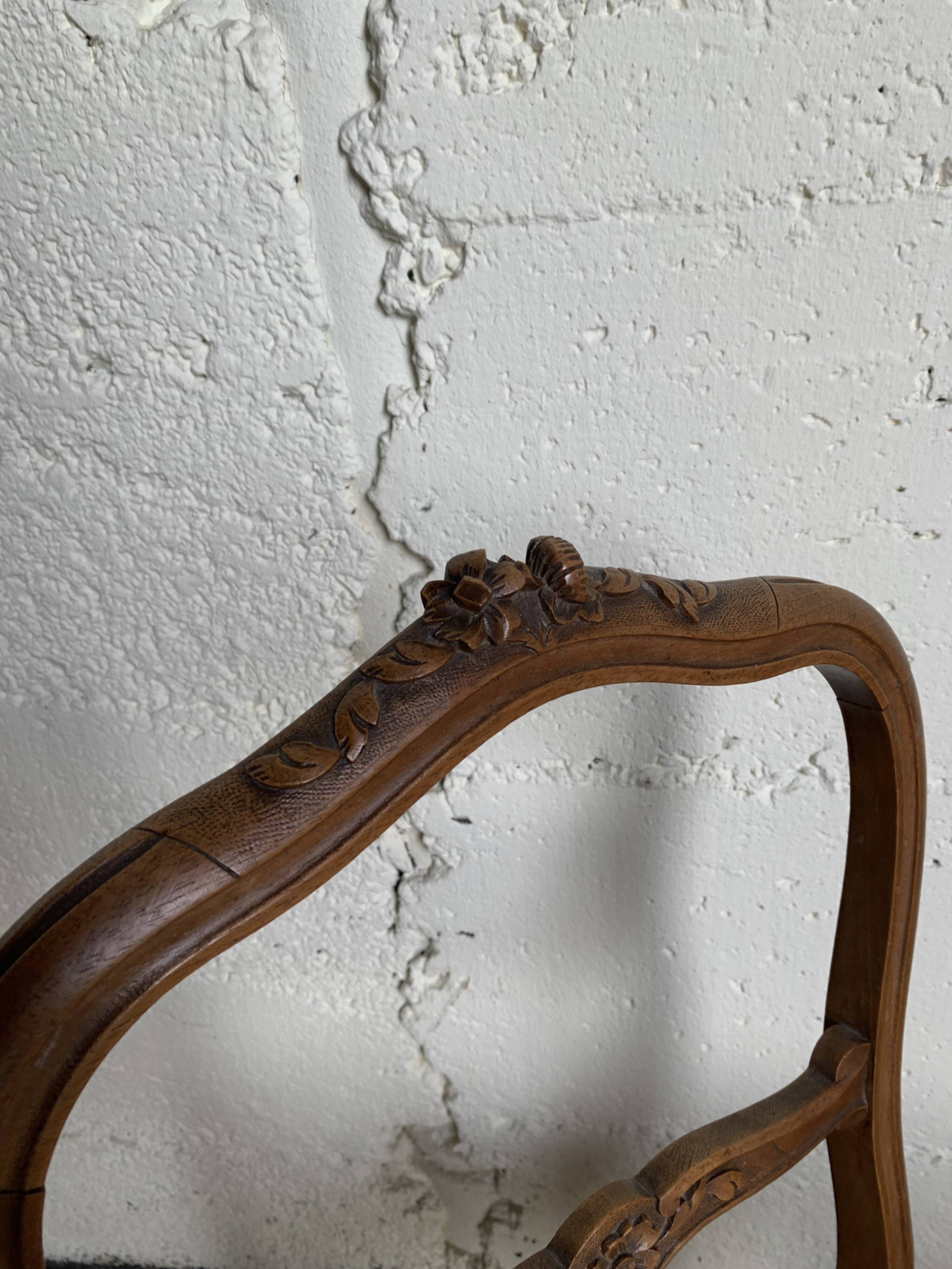 Duo de chaises à décor fleuri
