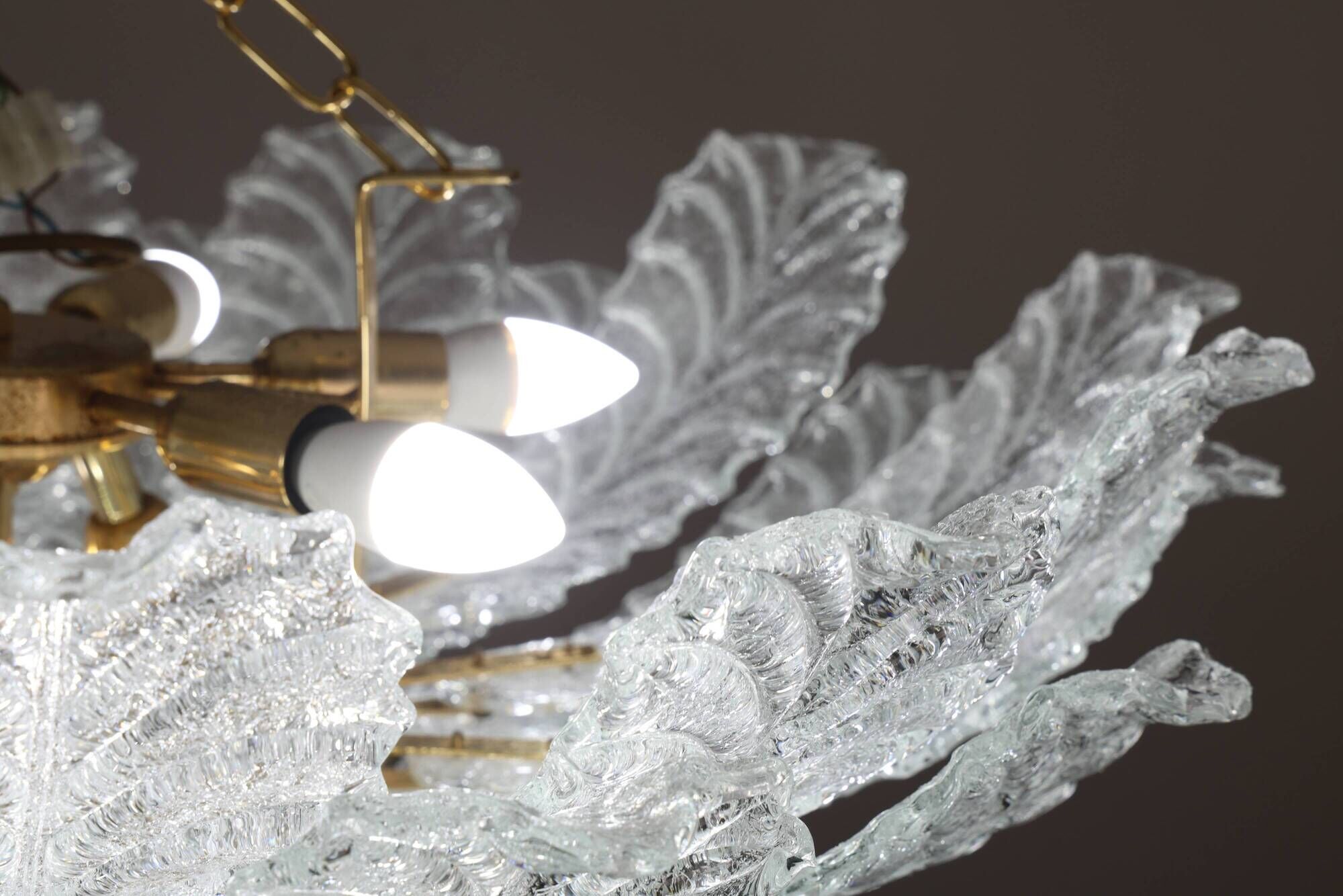 Taormina, Large Size Murano Clear trasparent Vintage Glass Ceiling Light, 1