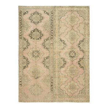 Handmade oriental contemporary 1980s 283 cm x 379 cm beige wool carpet