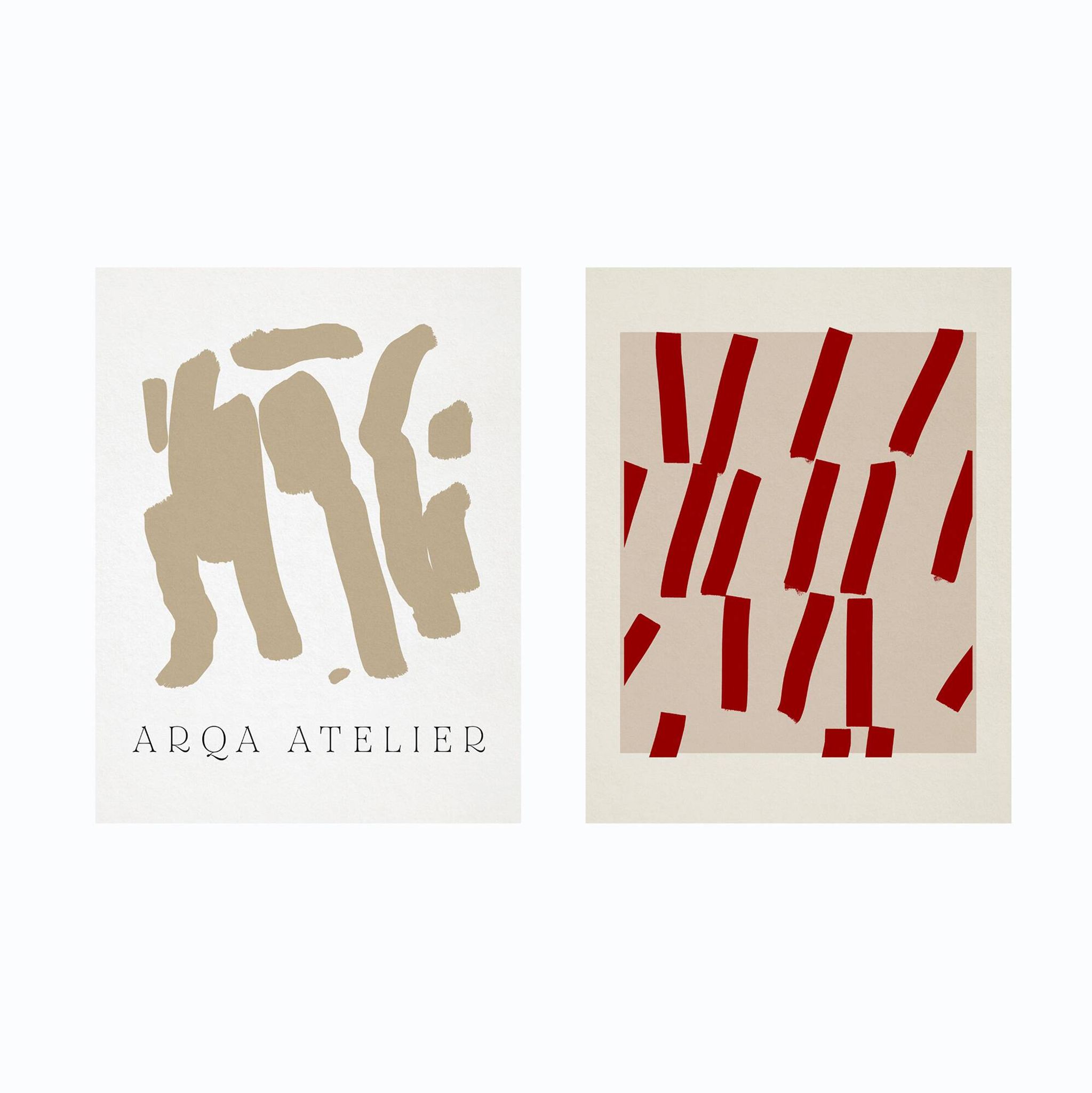 Pair of prints, abstract wall art set of two, 50x70cm