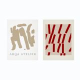 Pair of prints, abstract wall art set of two, 50x70cm