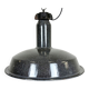 Large Industrial Grey Enamel Factory Lamp with Cast Iron Top, 1960s