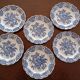 Assiettes plates anglaises Ridgway 'Windsor' bleu & blanc
