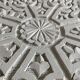Oriental tea table or pedestal table forming a side table in solid carved and white lacquered wood