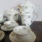 Service à Thé en porcelaine dorée signé Luf