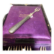 Set of 6 fish forks in their case, MAGENTIES and BROLIQUIER brand