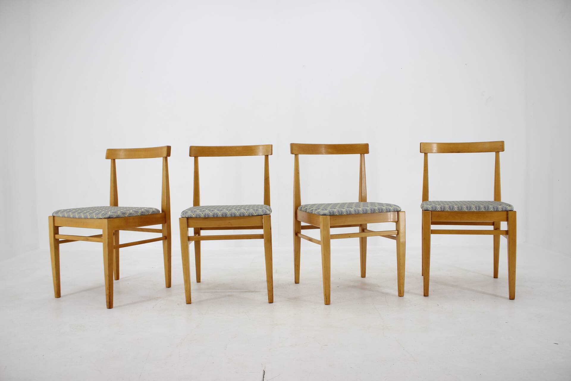 1960s Set of Four Minimalist Dining Chairs, Czechoslovakia