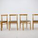 1960s Set of Four Minimalist Dining Chairs, Czechoslovakia