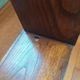 Asymmetrical wall or divider bookcase in dark wood