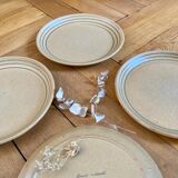 Set de 4 assiettes plates de  grès Sarreguemines Atelier d'art