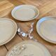 Set de 4 assiettes plates de  grès Sarreguemines Atelier d'art