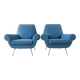 Pair of Newly Upholstered Italian Mid-Century Armchairs