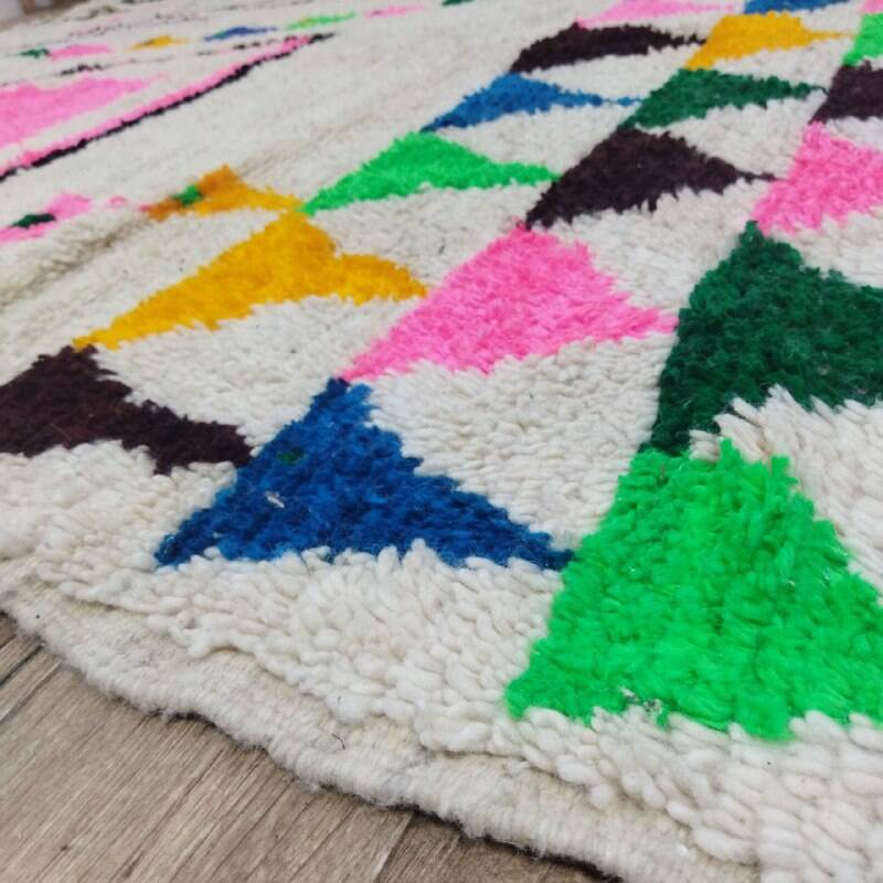 Handmade wool Berber rug 300x190 cm
