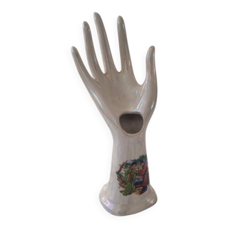 Iridescent white vintage bud vase