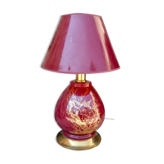 Bordeaux and gold art deco lamp