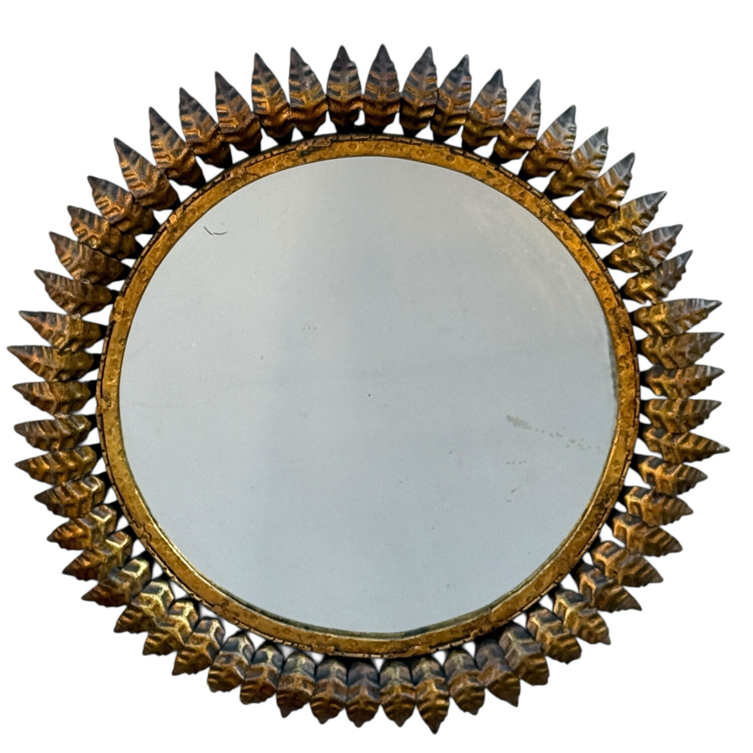 1950s Italian wrought iron sun mirror