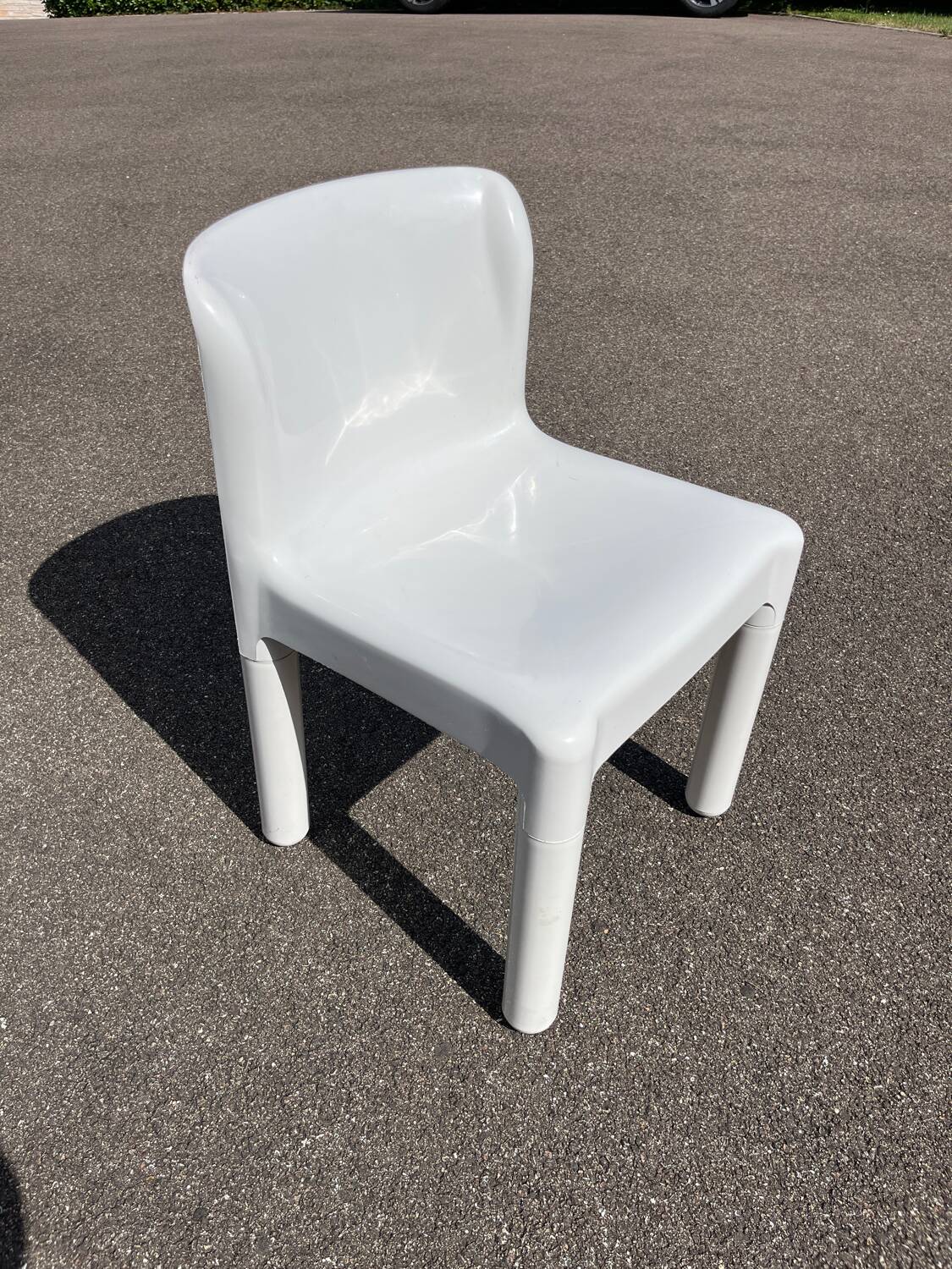 Vintage chair 4875 by Carlo Bartoli for Kartell, white, 1970s