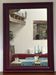 Large antique moulded mirror in wine red / plum (101 x 74 cm)