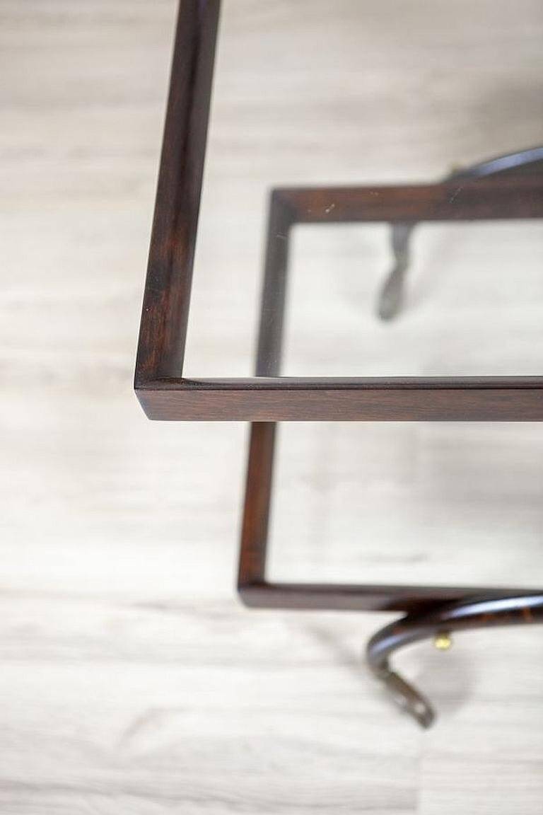 Vintage Side Table in Dark Brown Beech, 1950s