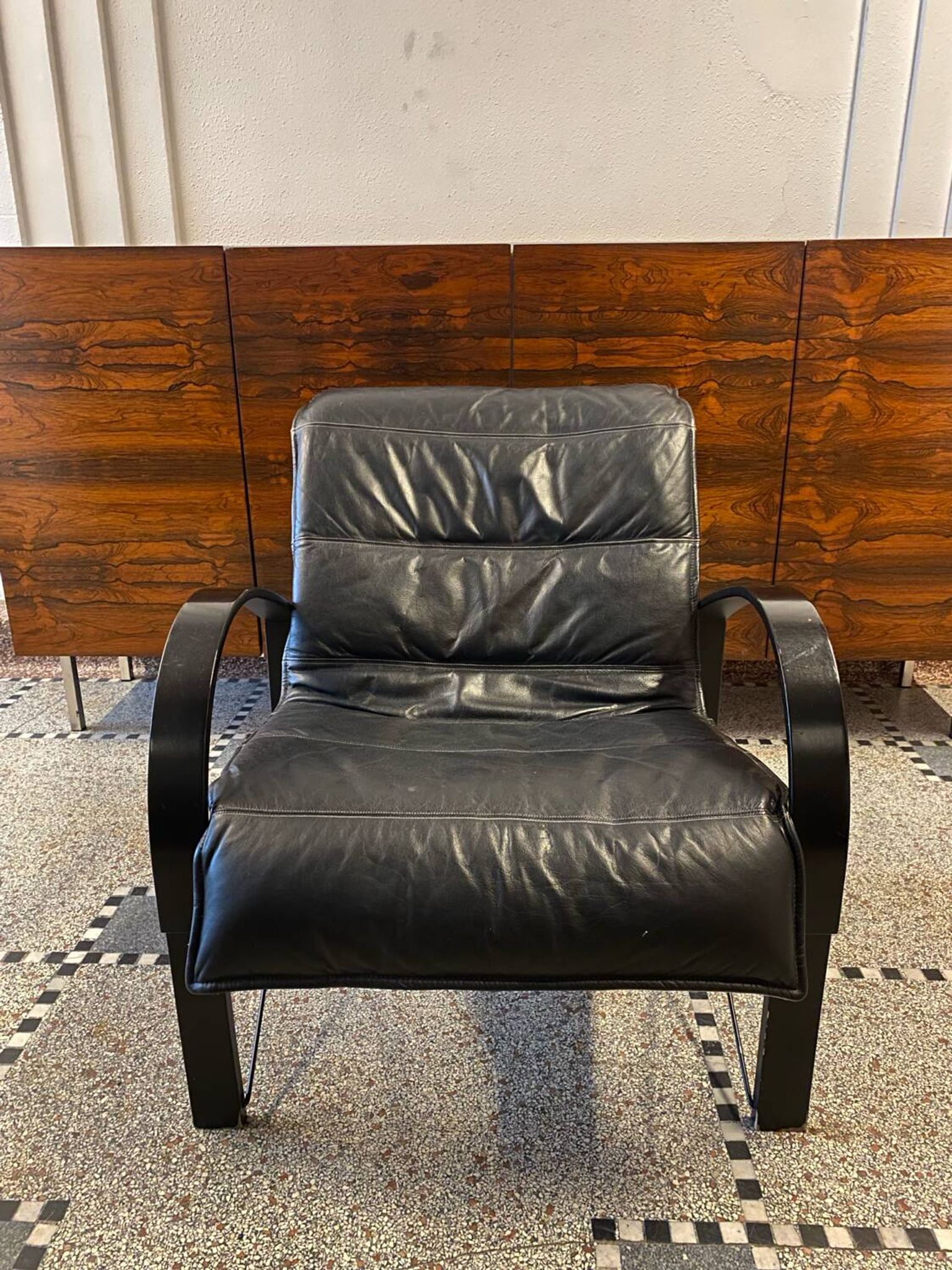 Pair of "Polhem" armchairs in leather by Tord Björklund for IKEA 1980.