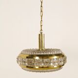 Vitrika 'Prizmpendel' brass and pressed glass pendant lamp