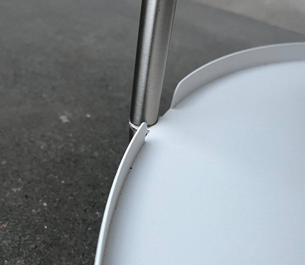 Minimalist Thrill metal coffee table or side table with wheels by Leitmotiv.