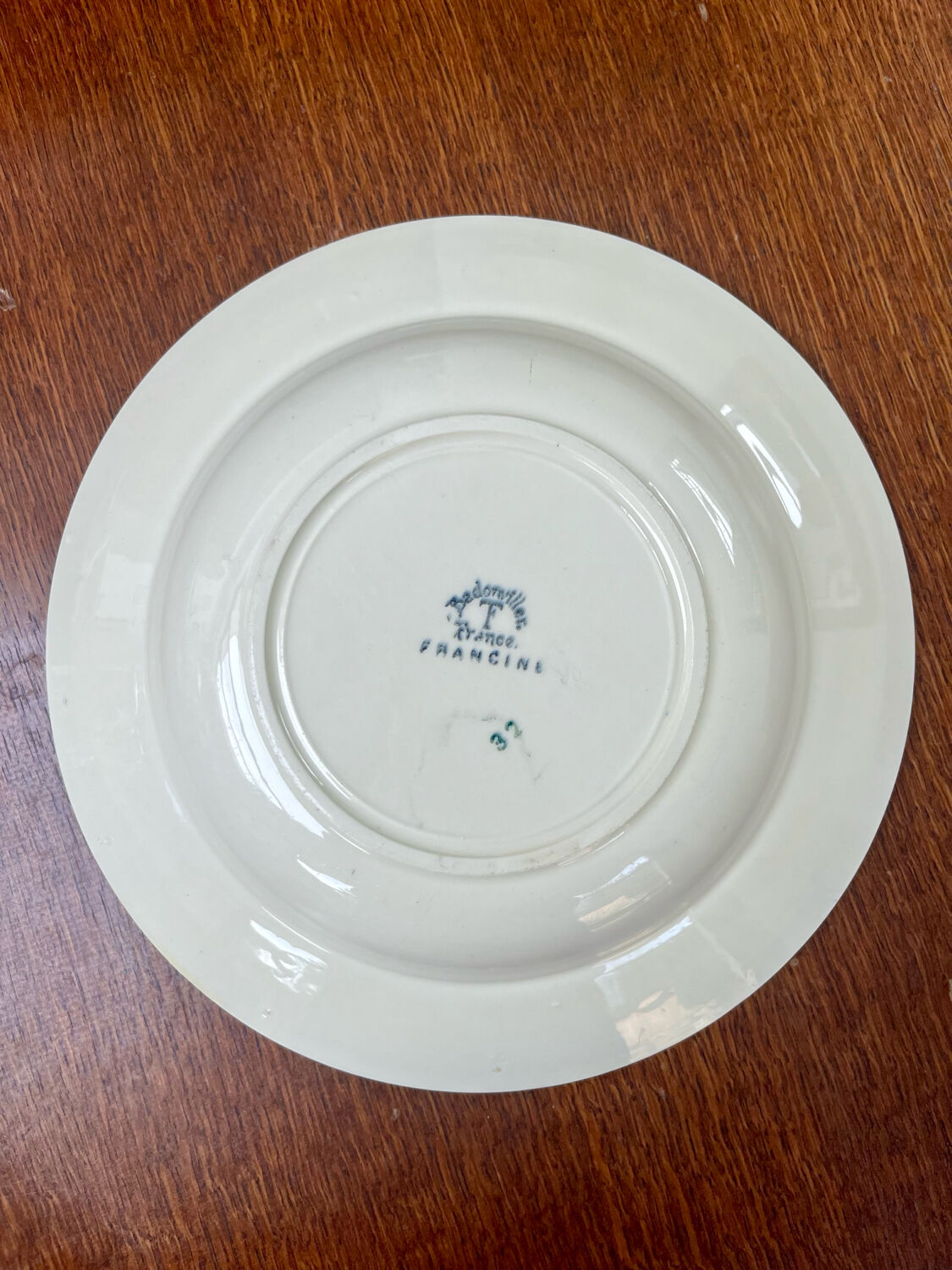 Antique shallow dish in Badonviller earthenware.