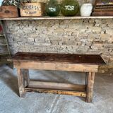 Console dark raw wood