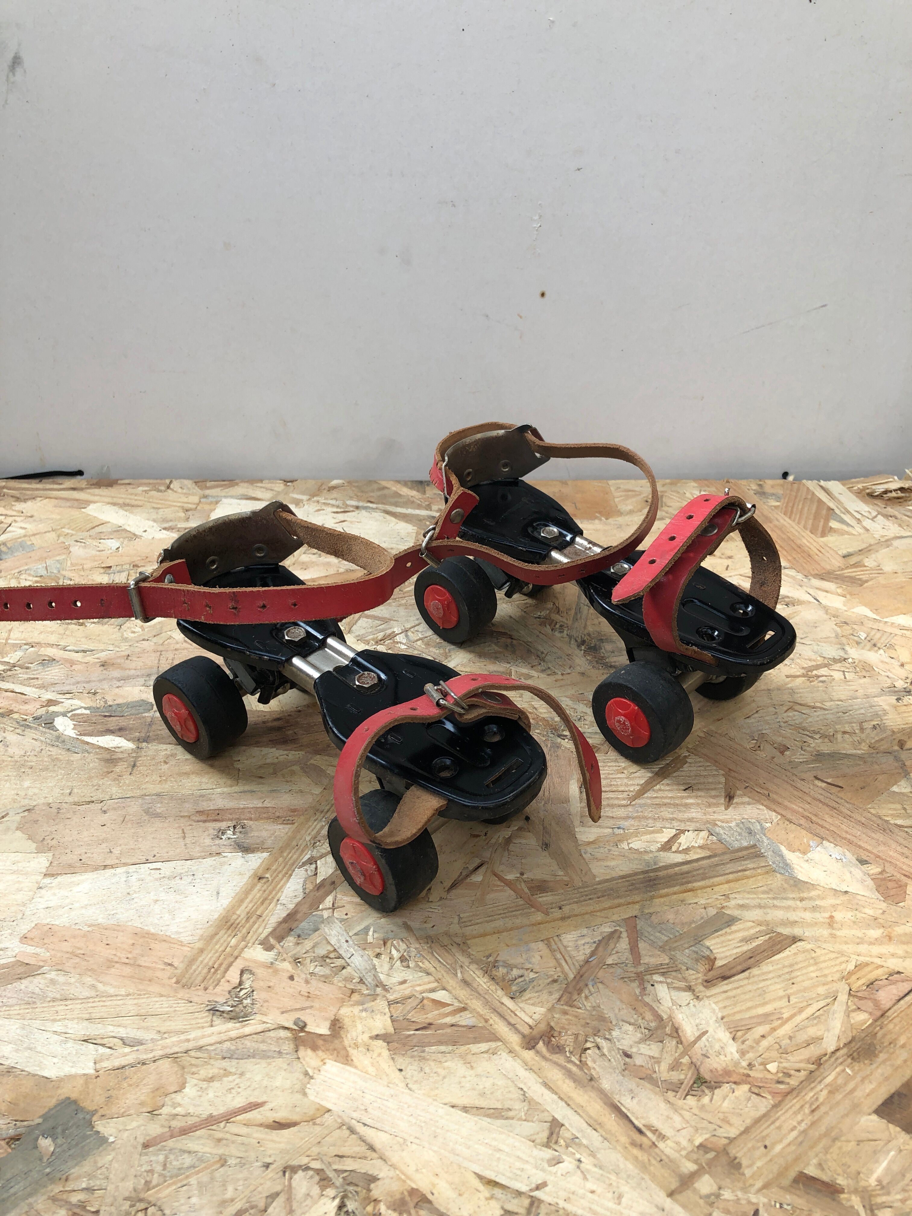 Old pair of roller skates germina metal black