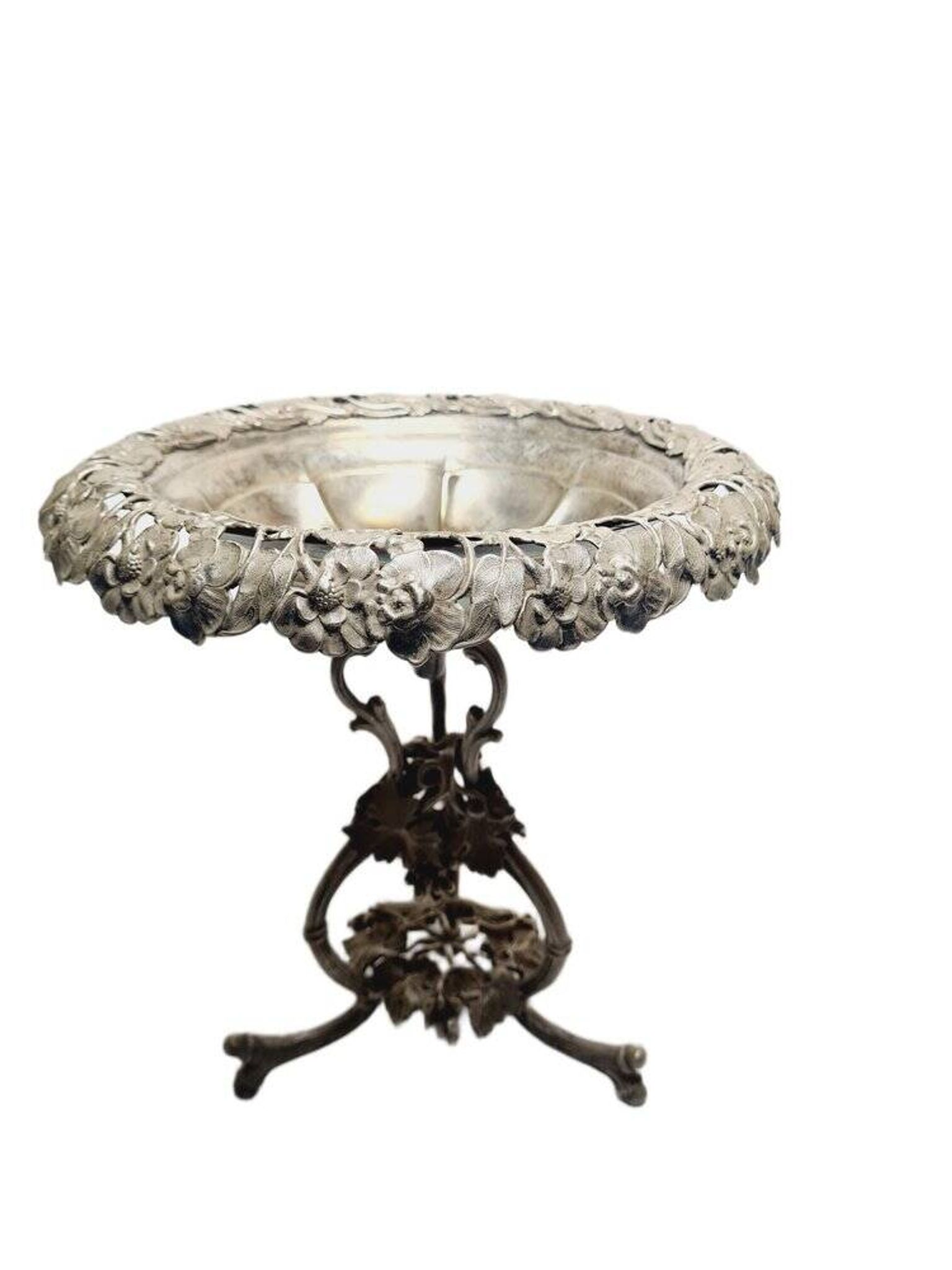 Biedermeier figurative bowl on stand from Fraget, 1890s
