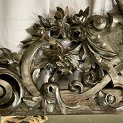 Mirror 191x122 cm period XIXth in natural wood, decoration of chimeras, satyrs
