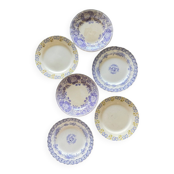 6 assiettes dépareillées