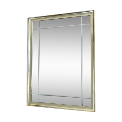 Miroir à facettes vintage hollywood regency doré, 1980