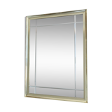 Vintage hollywood regency gold facetted mirror, 80s wall mirror