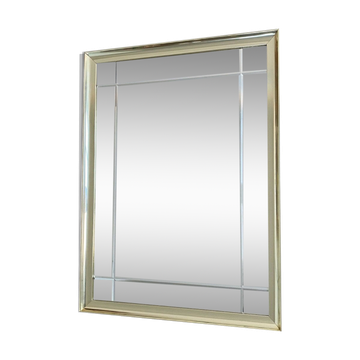 Miroir à facettes vintage hollywood regency doré, 1980